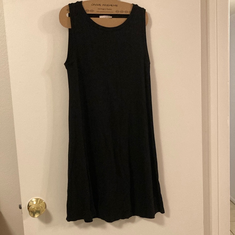 LOFT Black Sleeveless “Swing” Dress